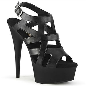 Pleaser faux leather black platforms